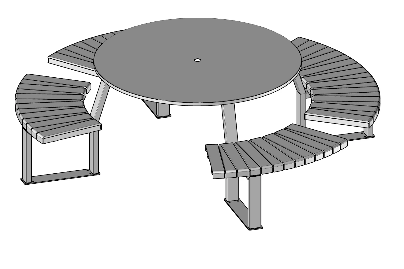 Liberty.080 ADA picnic table with an open seating area — supplier drawing
