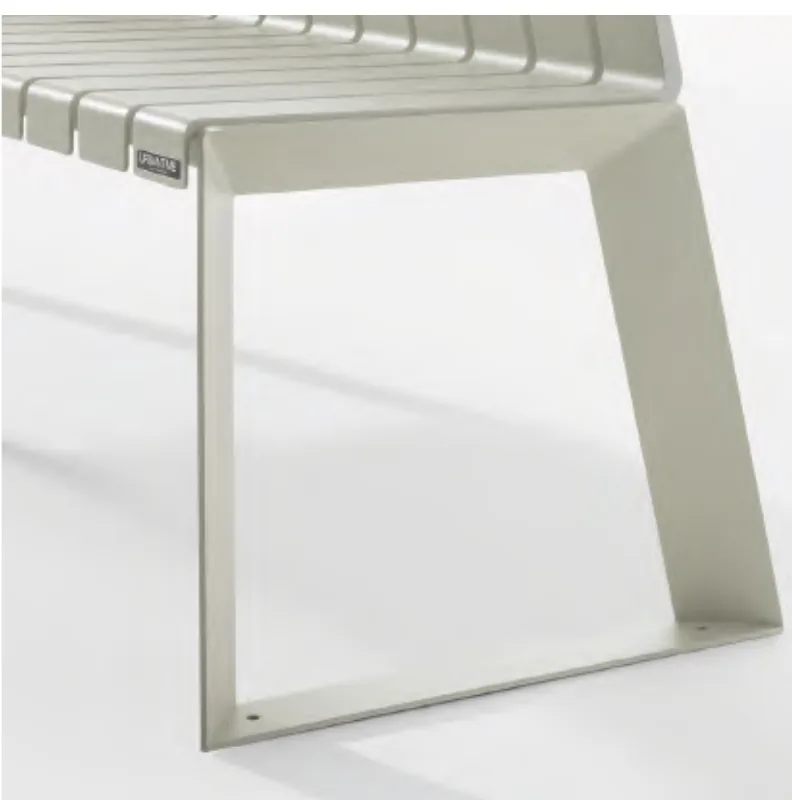 Trapezium leg detail on a white Liberty.080 bench