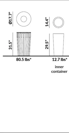 Big Litter Bin dimensions