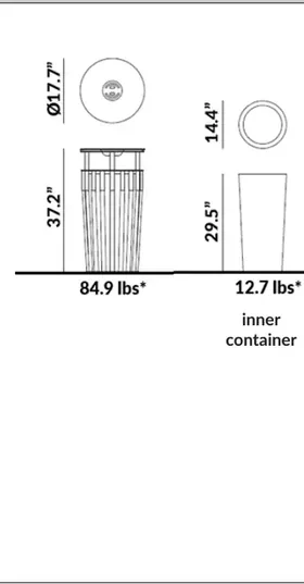Customizable Big Litter Bin dimensions