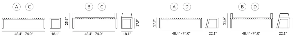 Infinity Leg (Each) dimensions