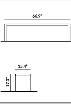 Flat Bench with a Metal Base dimensions