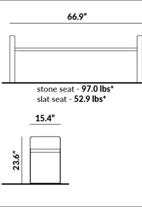 Flat Bench with a Metal Base & Arms dimensions