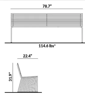 Bench with Backrest dimensions