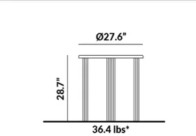 27.5” Long Round Table dimensions