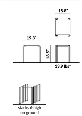 18.5” Tall Stool dimensions