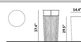 Big Litter Bin with High Lid dimensions