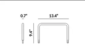 Left Arm for Flat Bench (Note: Single Arm) dimensions
