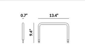Middle Arm for Flat Bench (Note: Single Arm) dimensions