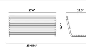 Left Single Backrest for Flat Bench dimensions