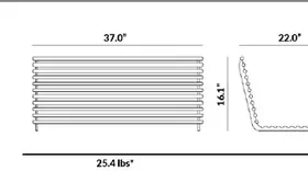 Right Single Backrest for Flat Bench dimensions
