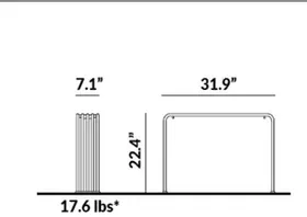 Modular Arm (Note: single arm) dimensions