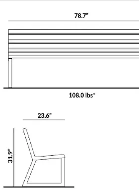 Bench with Backrest dimensions
