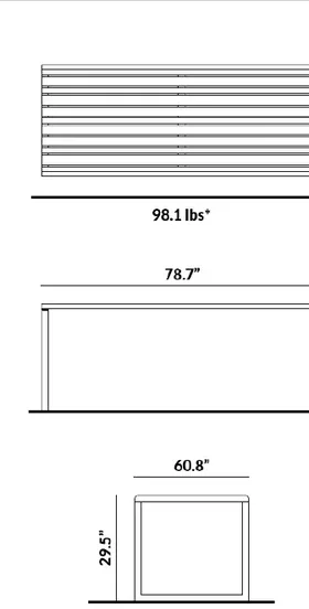 Rectangular Wide-Leg Table (Note: Standalone) dimensions