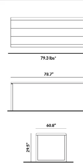 Rectangular Wide-Leg Table with a Solid Surface (Note: Standalone) dimensions