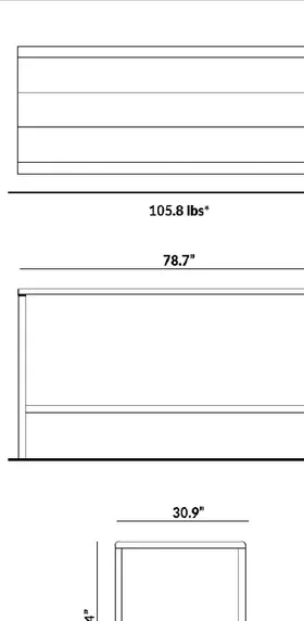 Tall Rectangular Wide-Leg Table with a Solid Surface (Note: Standalone) dimensions
