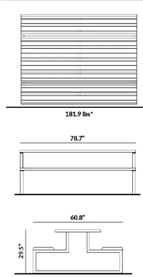 Picnic Table with a Solid Surface dimensions