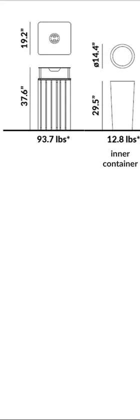 Customizable Big Litter Bin (Note: Choose label on the next page) dimensions