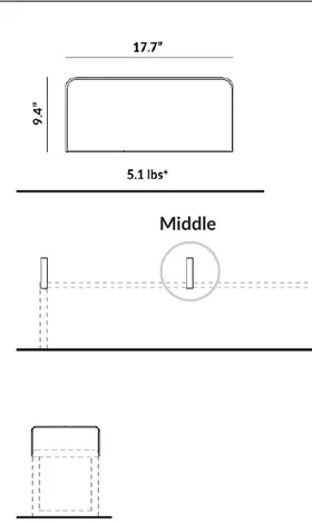 Middle Arm for Flat Bench (Note: Single Arm) dimensions