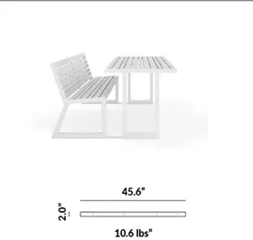 ADA-Complient Bracket - Connecting Bracket for Table to Bench with Backrest on One Side (Set of 2) dimensions