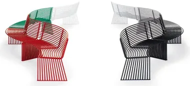 Concave Curved Bench with Backrest