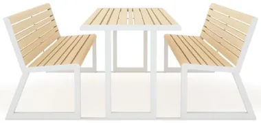 ADA-Complient Bracket - Connecting Bracket for Table to Bench with Backrest on One Side (Set of 2)