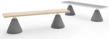 Flat Bench with a Cement Cone Base