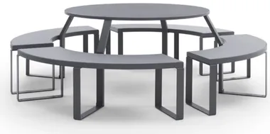 Picnic Table with Integrated Benches